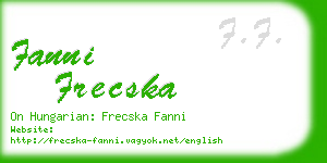 fanni frecska business card